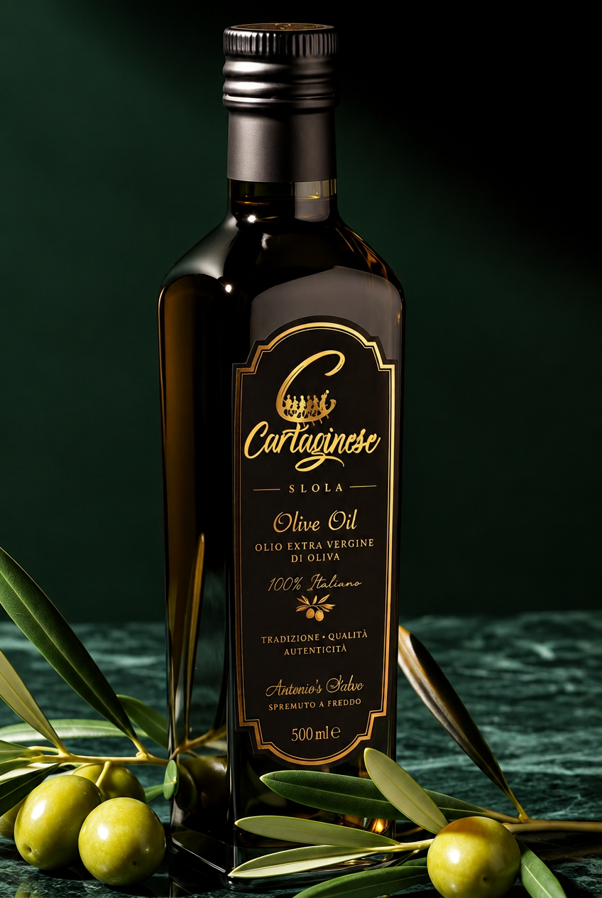 Flasche Cartaginese Reinsortig Chamleli – 200 ml Natives Olivenöl Extra